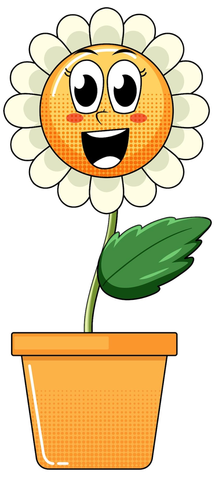 Miễn phí Vector a flower cartoon character on white background