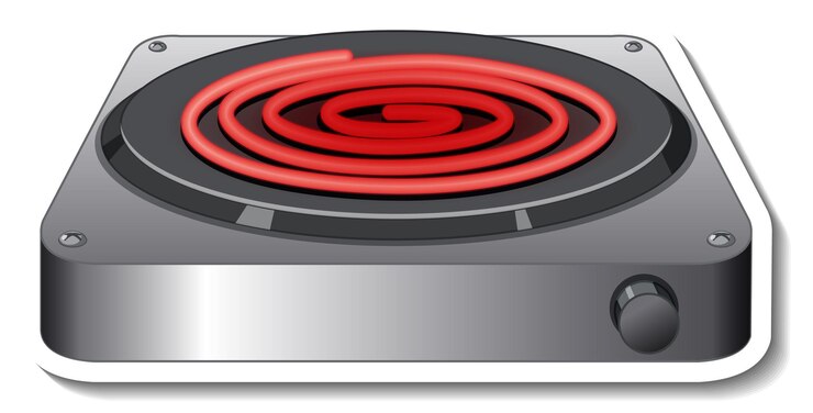 Miễn phí Vector a sticker template with electric induction stove isolated