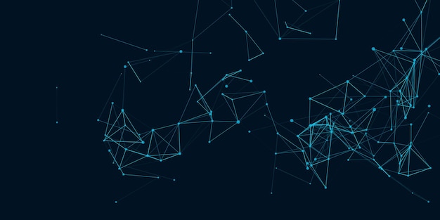 Abstract banner with low poly plexus design
