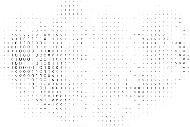 abstract binary code or digits white wallpaper for internet hacking