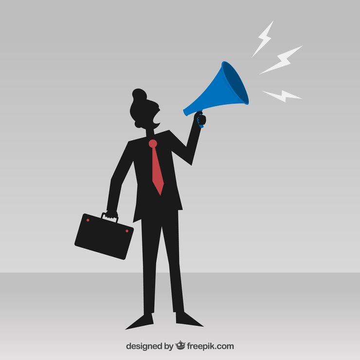 Miễn phí Vector abstract businessman with a megaphone