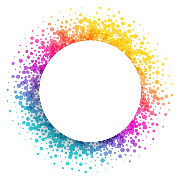 abstract colorful circular blank frame template design