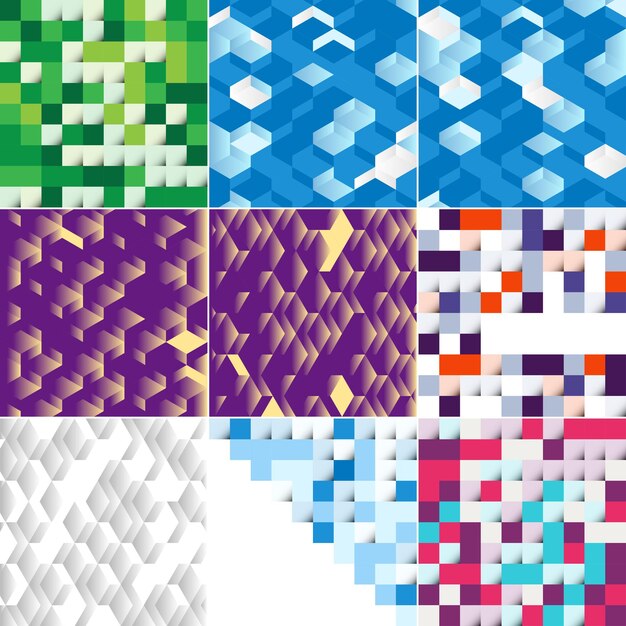 Abstract colorful square background pack of 9 available