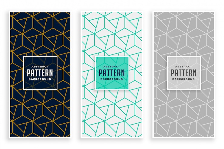 Miễn phí Vector abstract geometric lines pattern banners set
