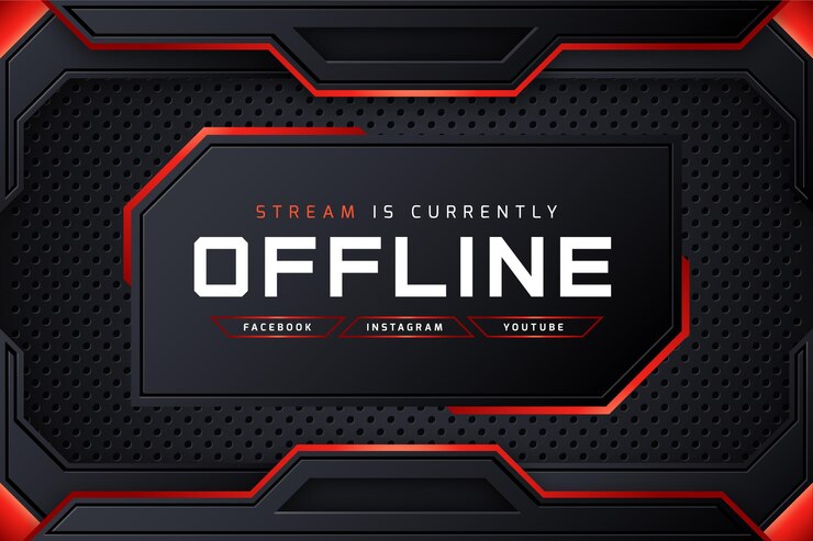 Miễn phí Vector abstract offline twitch banner template