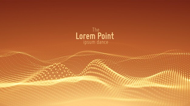 abstract particle wave points array background