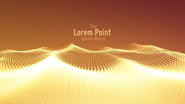 abstract particle wave, points array with shallow depth of field. futuristic illustration. technology digital splash or explosion of data points.