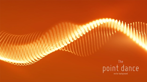 abstract red particle wave, points array, shallow depth of field. Futuristic illustration. Technology digital splash or explosion of data points. Point dance waveform.