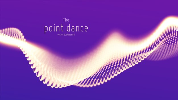 abstract violet particle wave, points array, shallow depth of field. futuristic illustration. technology digital splash or explosion of data points.