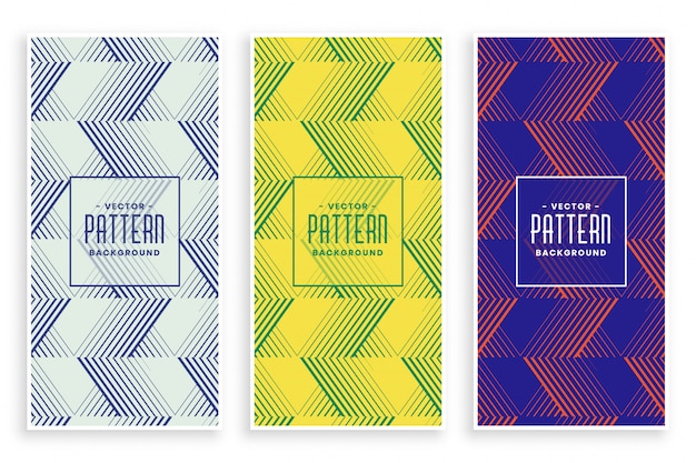 abstract zig zag lines pattern set