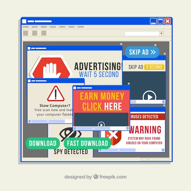 ad block concept with flat design