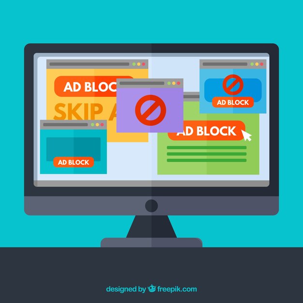 Ad block pop up concept with flat deisgn