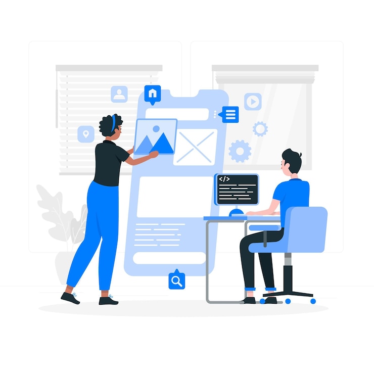 Miễn phí Vector app development concept illustration