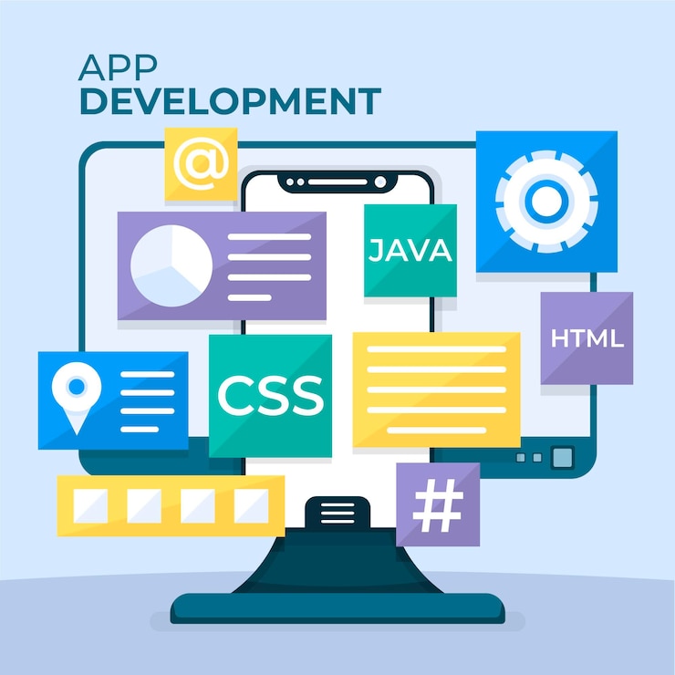 Miễn phí Vector app development mobile template