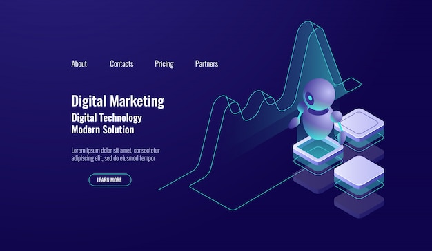 automation software, artificial intelligence analysis and data analytics, robot write graph grow up,