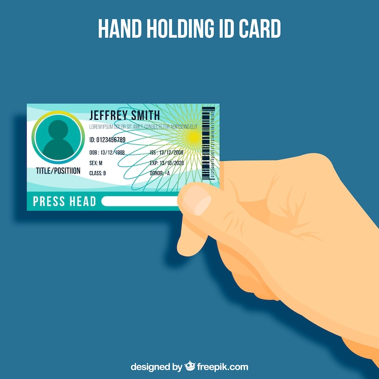 Miễn phí Vector background of hand holding id card