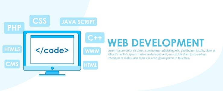 Miễn phí Vector banner phát triển web. máy tính với cửa sổ trình duyệt.