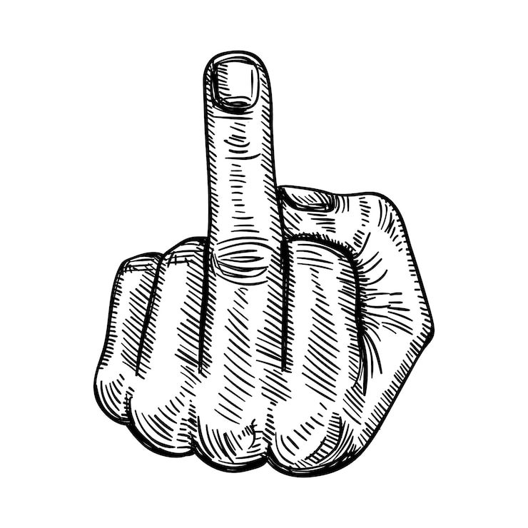 Miễn phí Vector biểu tượng fuck you vẽ tay chân thực