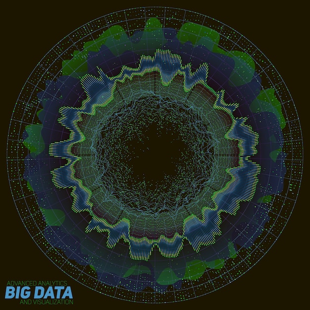 Big data colorful visualization. Futuristic infographic. Information aesthetic design. Visual data complexity. Complex data threads graphic. Social network representation. Abstract data graph.