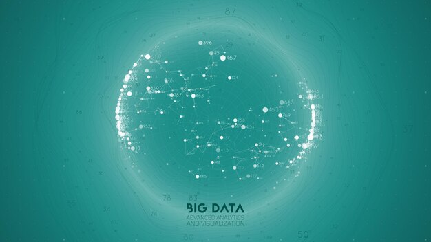 Big data visualization. Futuristic infographic. Information aesthetic design. Visual data complexity. Complex data threads graphic visualization. Abstract data graph.