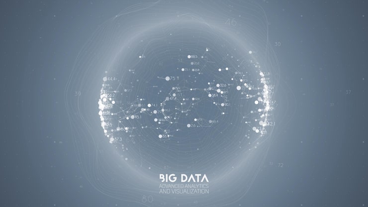 Miễn phí Vector big data visualization futuristic infographic information aesthetic design visual data complexity complex data threads graphic visualization abstract data graph
