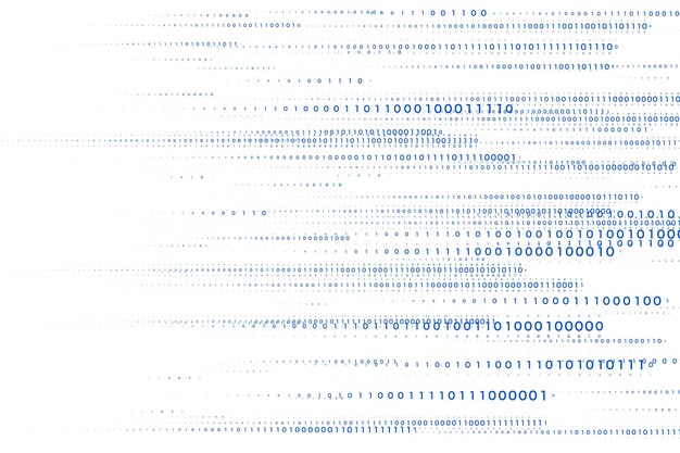 binary code streaming numbers in horizonal