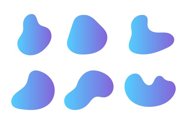 Blobs Blue Gradient Set
