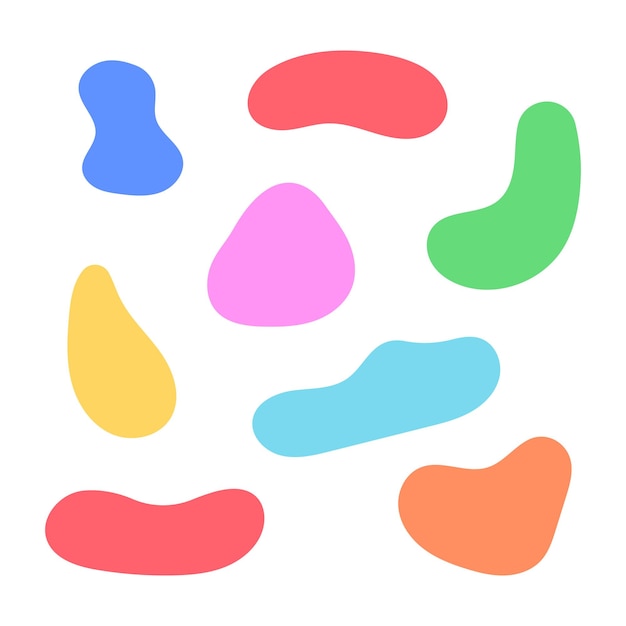 Blobs Set Multiple Soft Colours