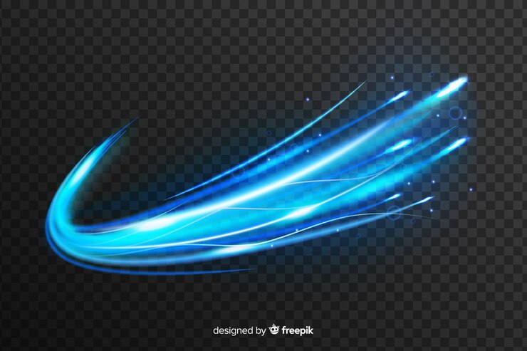 Miễn phí Vector blue light wave effect on transparent background