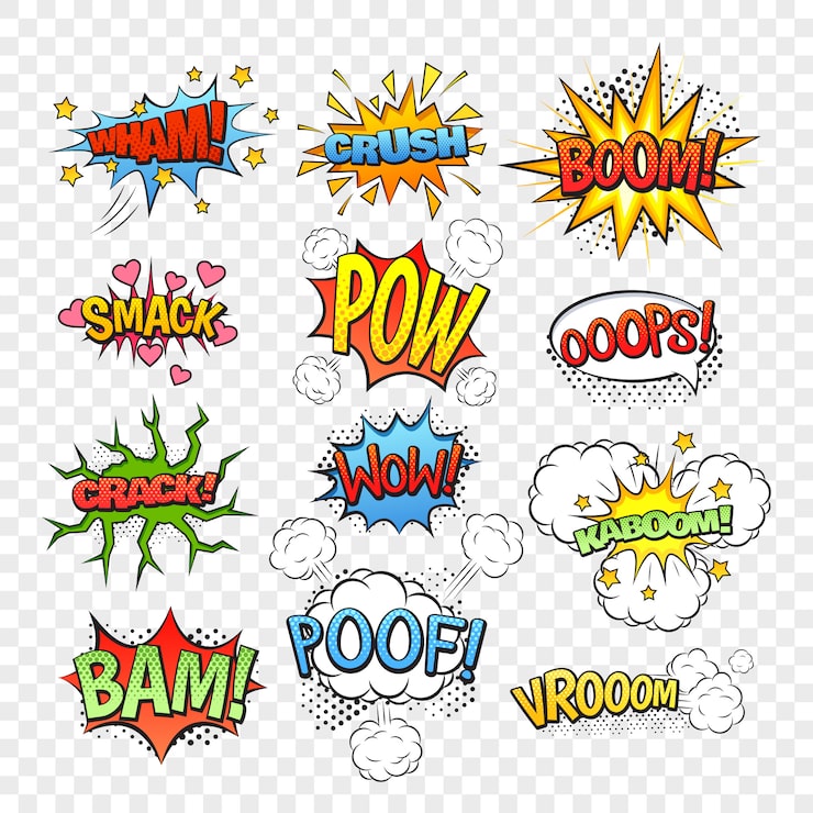 Miễn phí Vector bộ bong bóng lời thoại truyện tranh được cô lập trên hình minh họa vector nền trong suốt