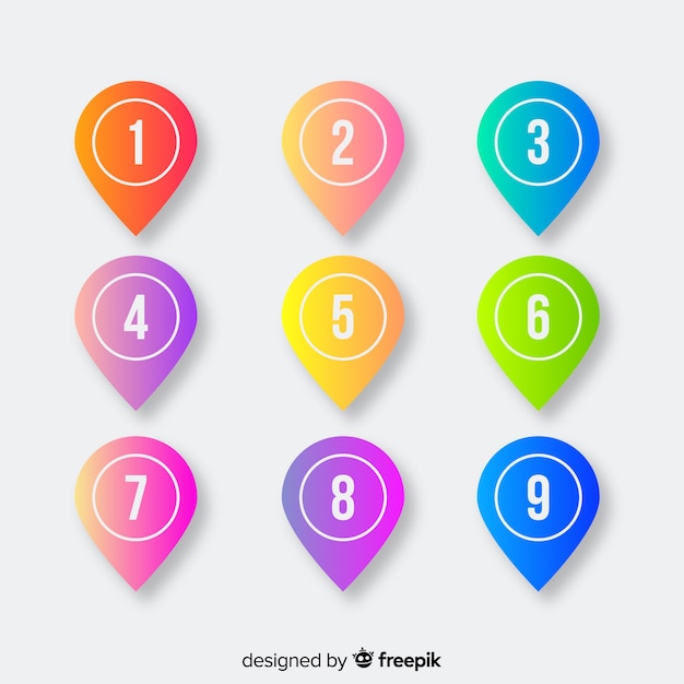 Bộ sưu tập dấu đầu dòng kiểu gradient