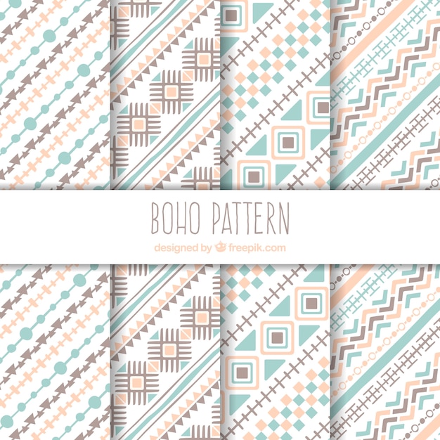 Bộ sưu tập họa tiết Boho với thiết kế phẳng