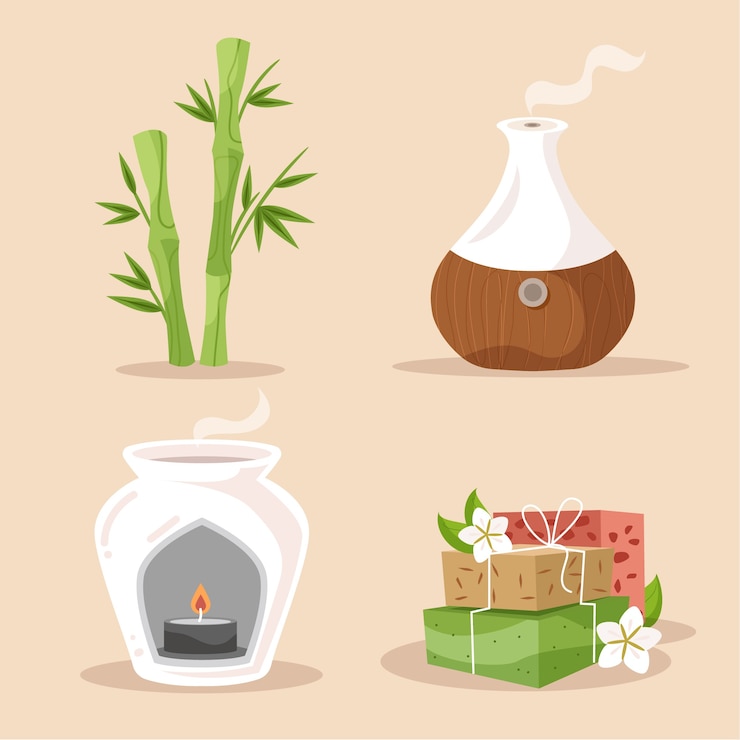 Miễn phí Vector bộ yếu tố spa vẽ tay