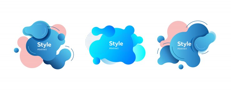 Miễn phí Vector bộ yếu tố trừu tượng bất quy tắc màu xanh lam
