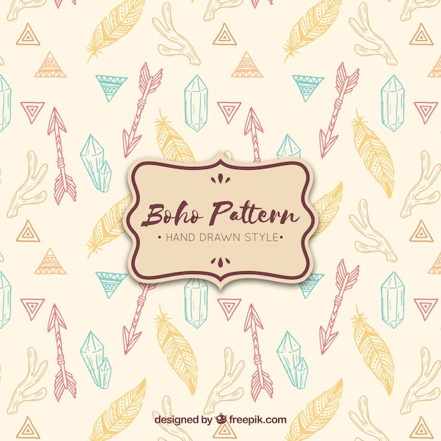 Boho pattern with hippie style