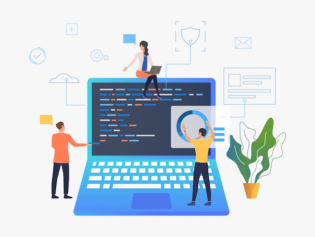 business people working over laptop development