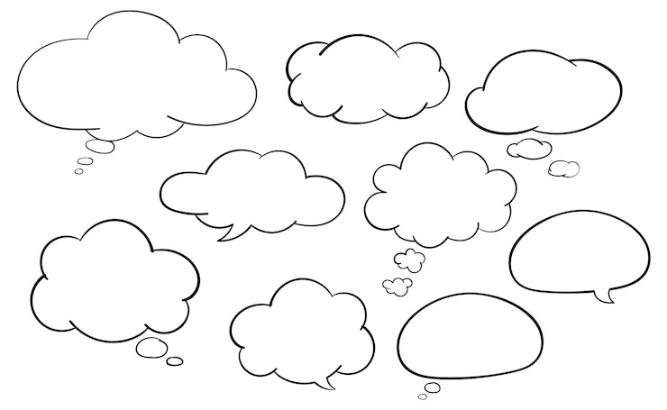 Miễn phí Vector các template bong bóng hội thoại trên nền trắng