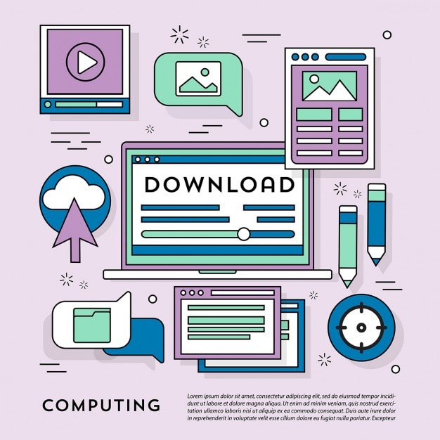 Miễn phí Vector các yếu tố dễ thương về máy tính
