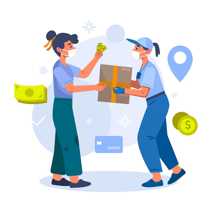 Miễn phí Vector cash on delivery concept