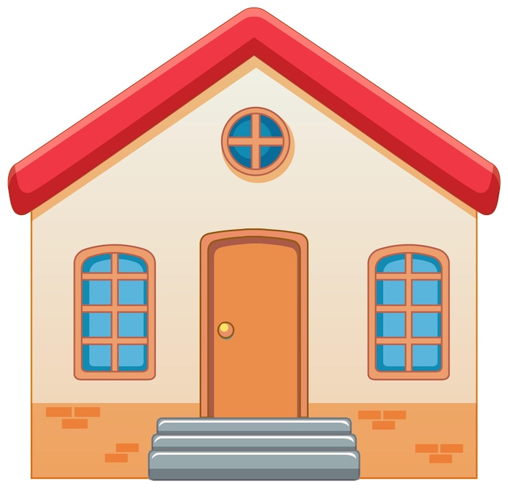 Miễn phí Vector charming cartoon house illustration