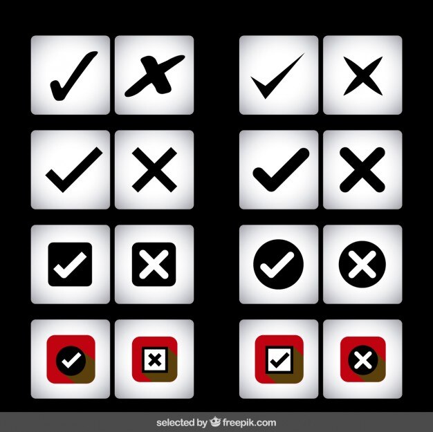 Miễn phí Vector check and cross icons collection