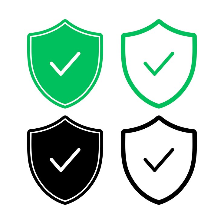 Miễn phí Vector check mark shield set
