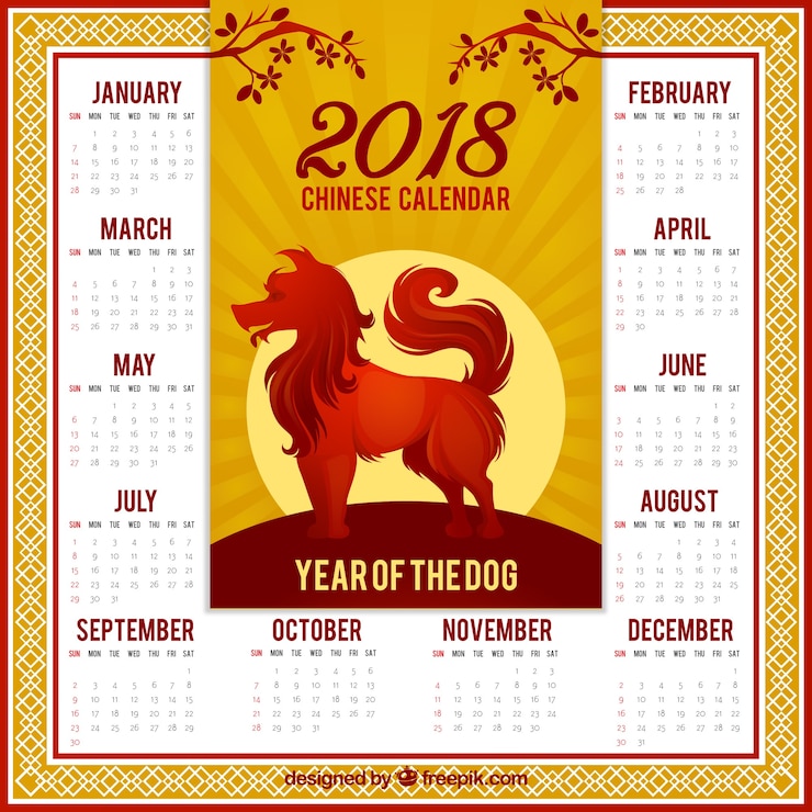 Miễn phí Vector chinese new year calendar