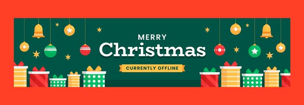 christmas season celebration twitch banner template