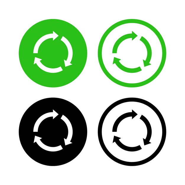 circular recycle signs circles set