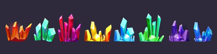 Miễn phí Vector clusters of colorful gemstone crystals