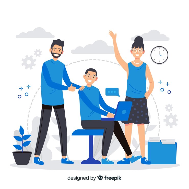 Miễn phí Vector co-workers landing page concept