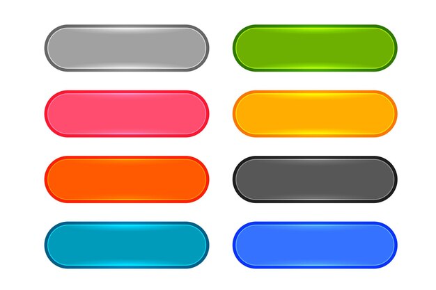 collection of 3d web app button element sign design