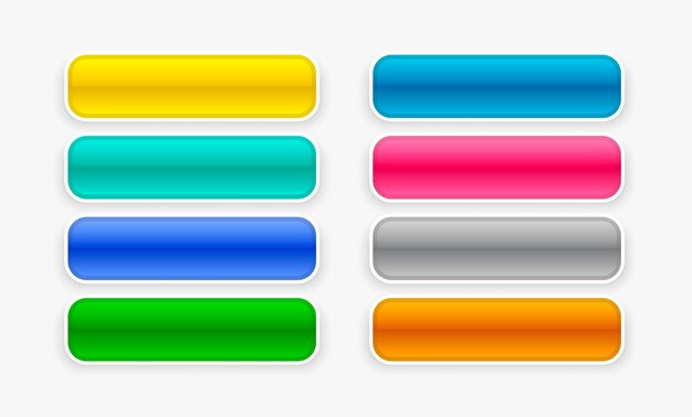 collection of blank web app button sign in different colors