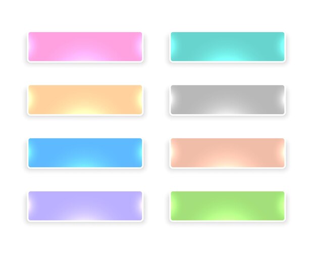 collection of empty web button icon in soft colors
